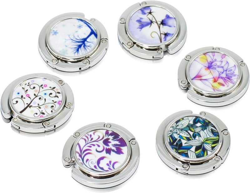 BEAVOING Set of 6 Mixed Pattern Foldable Womens Bag Purse Hook Handbag Hanger Holder - Image 5